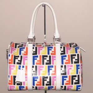 SOLD Authentic Fendi Zucca Rainbow Boston Bag